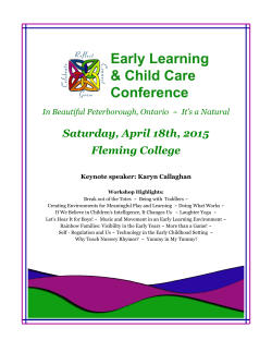 ELCC Brochure 2015 - Early Years Education Ontario Network