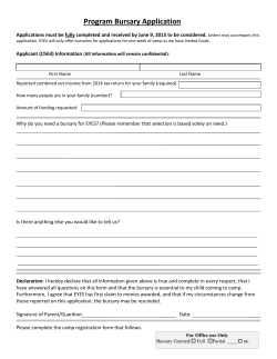 Bursary application form - EYES