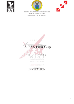 13. F3K Fizir Cup - 2015 F3K World Championship