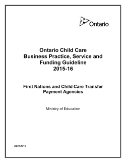 Ontario Child Care Business Practice, Service and
