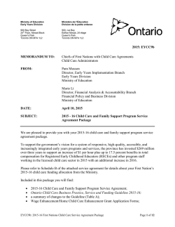 16 Child Care and Family Support Program Service