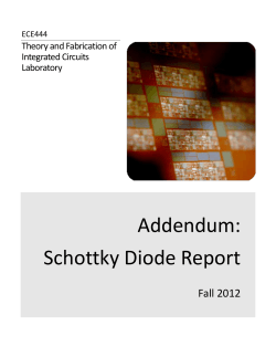 Schottky Diode Report - ece444: Theory and Fabrication of