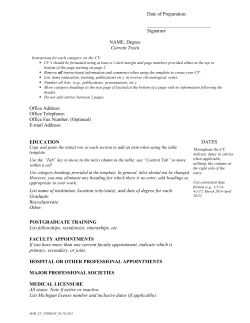 CV format - Faculty Affairs