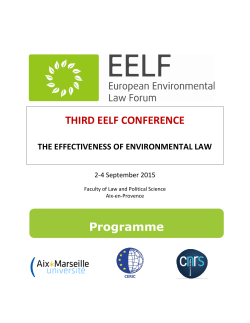 THIRD EELF CONFERENCE Programme