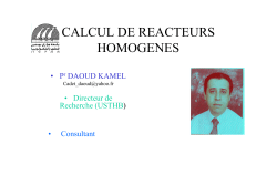 CALCUL DE REACTEURS HOMOGENES