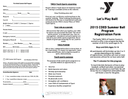 2015 COED Summer Ball Program Registration Form Let`s Play Ball!