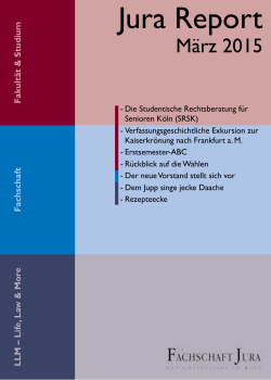 JuraReport 1/2015 - Fachschaft Jura