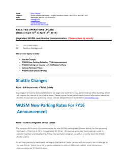 Shuttle Changes WUSM New Parking Rates For FY16 Announcement