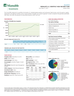 MANULIFE U.S. MONTHLY HIGH INCOME FUND