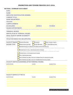 PROMOTION AND TENURE PROCESS 2015-2016