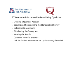 Qualtrics How-to Guide - Faculty Affairs