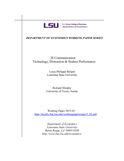 Ill Communication: Technology, Distraction and Student Performance