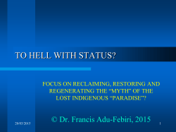 TO HELL WITH STATUS?