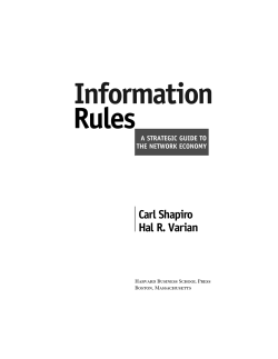 Information Rules Carl Shapiro Hal R. Varian