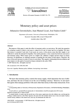Monetary policy and asset prices