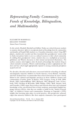 Community Funds of Knowledge, Bilingualism, and Multimodality
