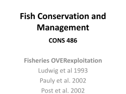 Lecture 9: Fisheries over