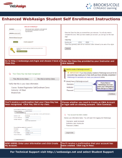 Enhanced WebAssign Student Self Enrollment Instructions