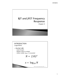 Ch. 9 BJT and JFET frequency response