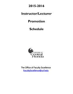 2015-2016 Instructor/Lecturer Promotion Schedule