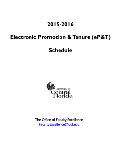 2015-2016 Electronic Promotion & Tenure (eP&T