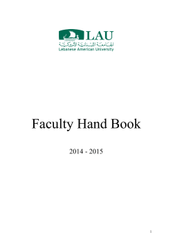 Faculty Handbook 2014-2015 - LAU | Faculty Senate