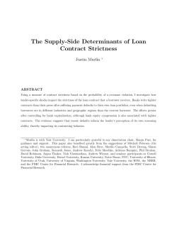 The Supply-Side Determinants of Loan Contract