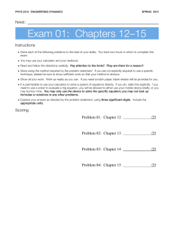 Exam 01: Chapters 12â15