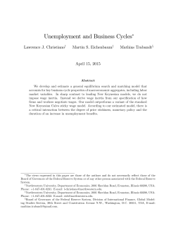 Unemployment and Business Cycles