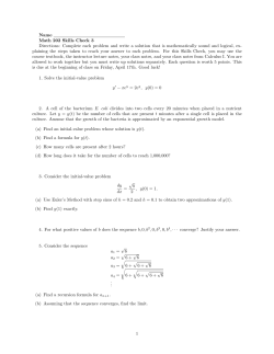 Name Math 202 Skills Check 3 Directions: Complete each problem