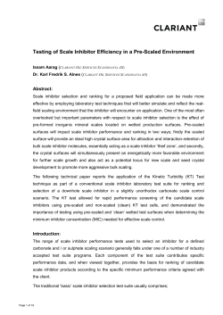 05 Testing of Scale Inhibitor Efficiency ...Clariant
