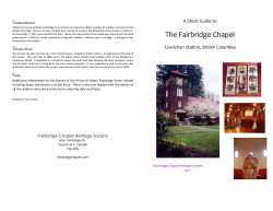 Guide to the Chapel - Fairbridge Chapel Heritage Society