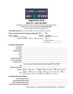 Participant Registration Packet - Fairfax County 4-H