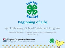 Beginning of Life Presentation - Slides - Fairfax County 4-H