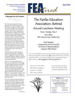 April 2015 Newsletter - Fairfax Education Association