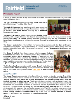 Newsletter No 5 - Fairfield Primary School