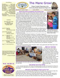 Newsletter () - Fairmont Lions Club