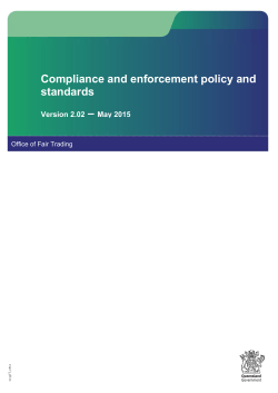 Compliance and enforcement policy and standards