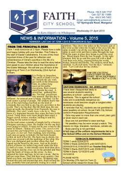 NEWS & INFORMATION - Volume 5, 2015