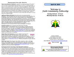 Welcome to Faith Community Fellowship