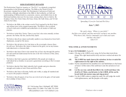 Bulletin June 7, 2015 - Faith Covenant Church