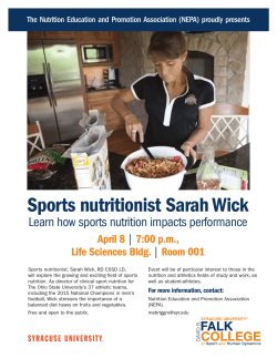 Sports nutritionist Sarah Wick