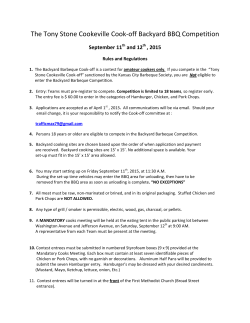2015 Tony Stone Cook-Off Rules and Regulations