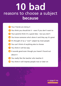 Reasons to choose GCSE subjects