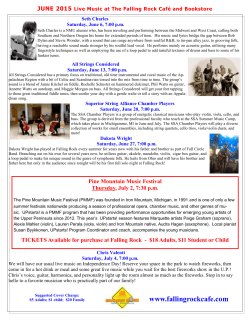 music and events flyer - Falling Rock Cafe and Bookstore