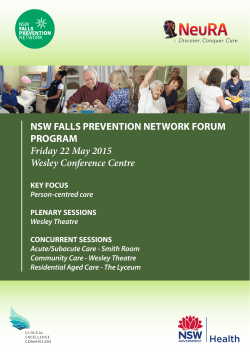 Forum Final Program - Falls Prevention Network