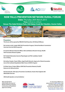 NSW FALLS PREVENTION NETWORK RURAL FORUM Date