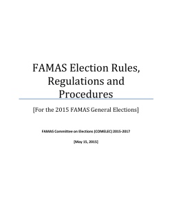 FAMAS 2015 Election Rules Regulations and Procedures