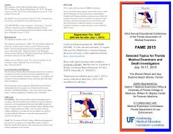 FAME 2015 - Florida Association of Medical Examiners