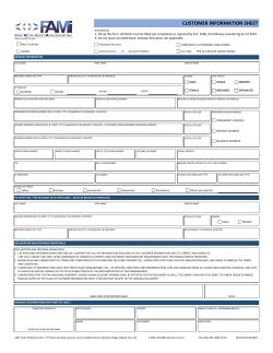 fami 2015 customer information sheet